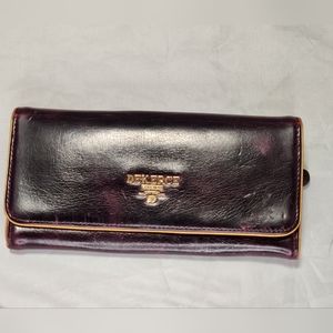 DEKERCE deep plum color leather wallet